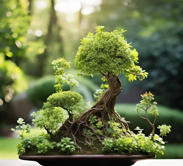 绿色瑰宝，造型鲜花盆景的园艺艺术魅力