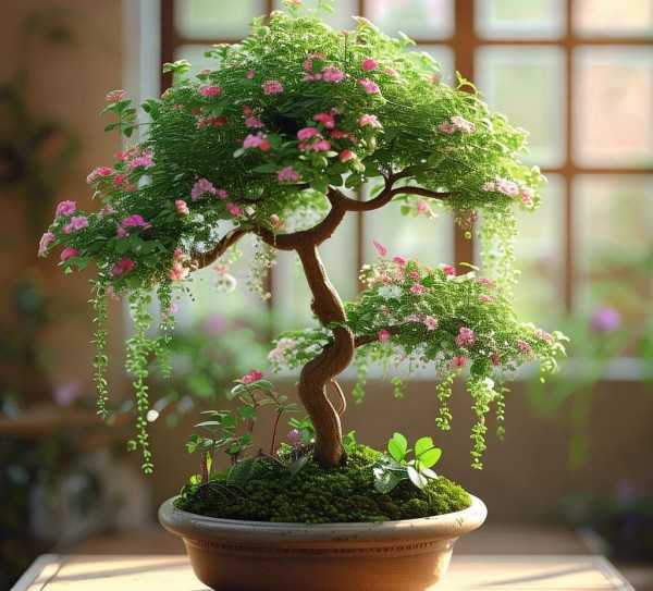 绿意盎然，室内盆景与鲜花的和谐之美