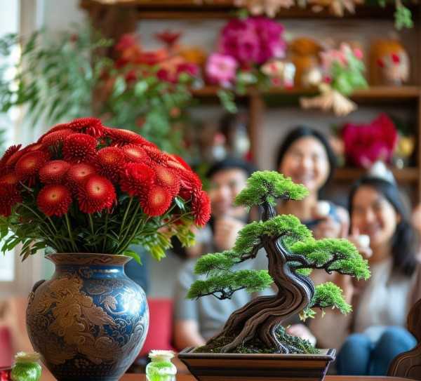 国庆盛景，家中盆景鲜花共贺祖国华诞